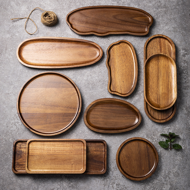Food Snacks In Japan - Vaisselle plateau alimentaire en bois massif