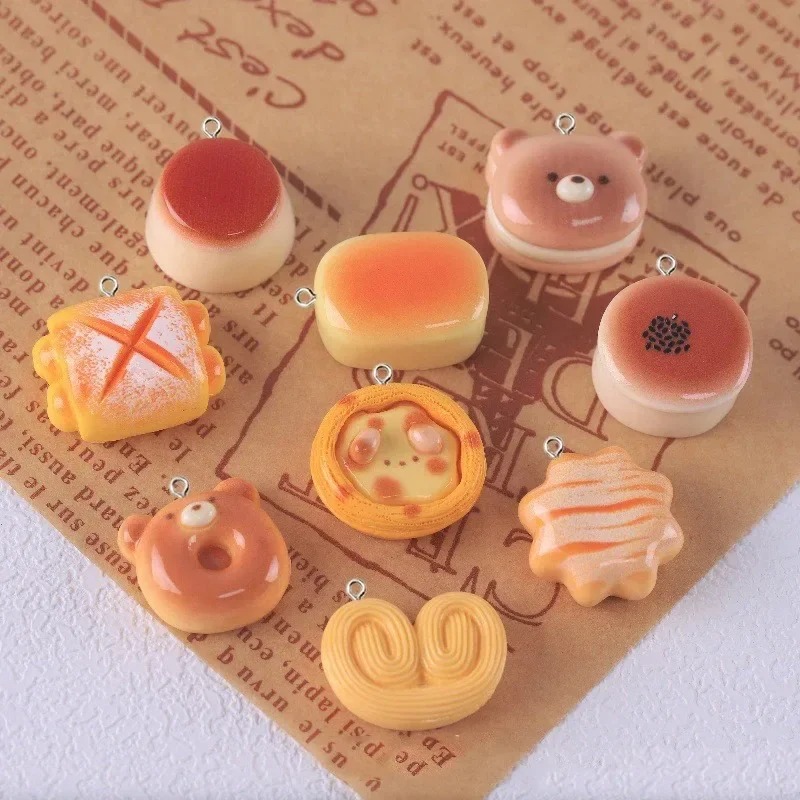 Food Snacks For Party - 10 Breloques en résine en forme