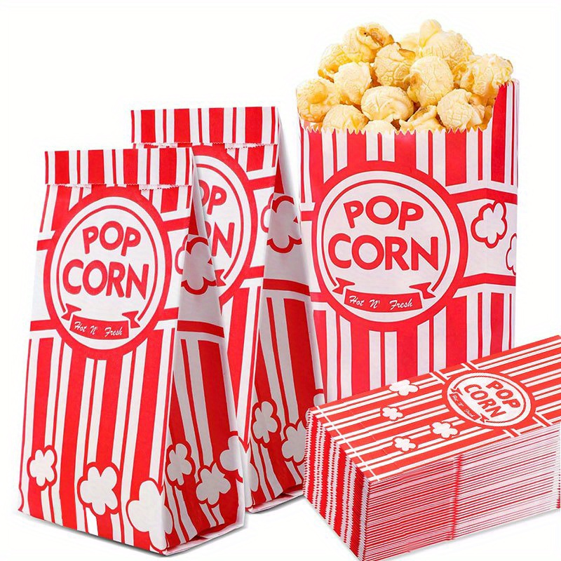 Food Snacks For Party - Sacs à Popcorn Individuels en Papier