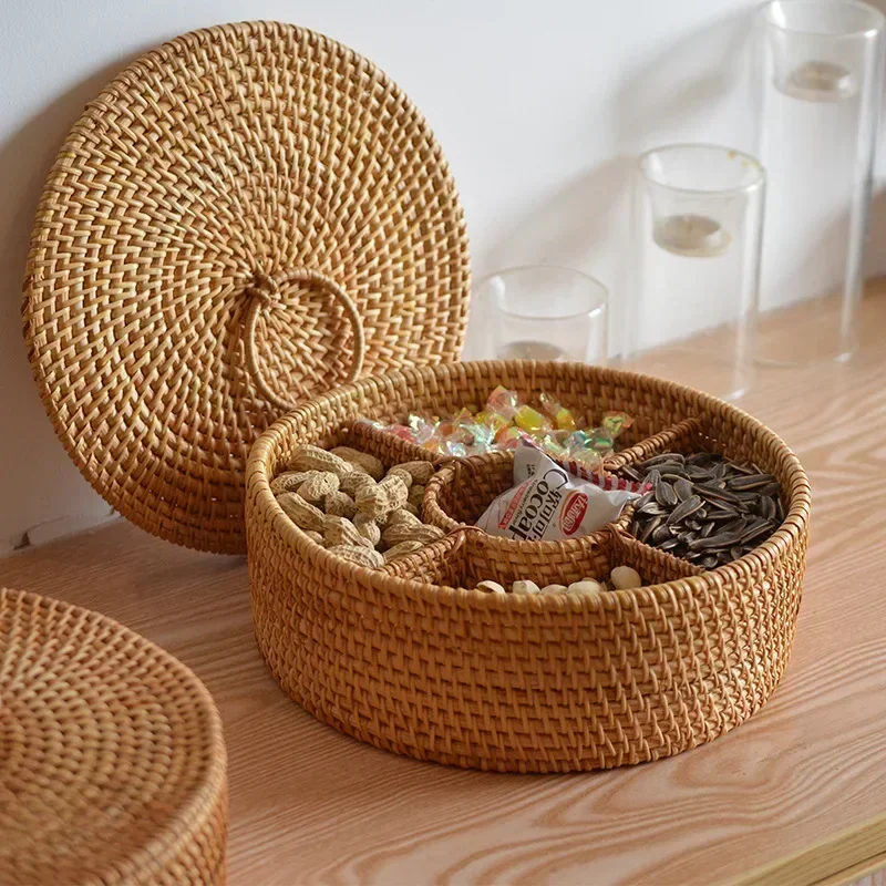 Food Snacks With Fiber - Boîte en rotin naturel, panier tissé