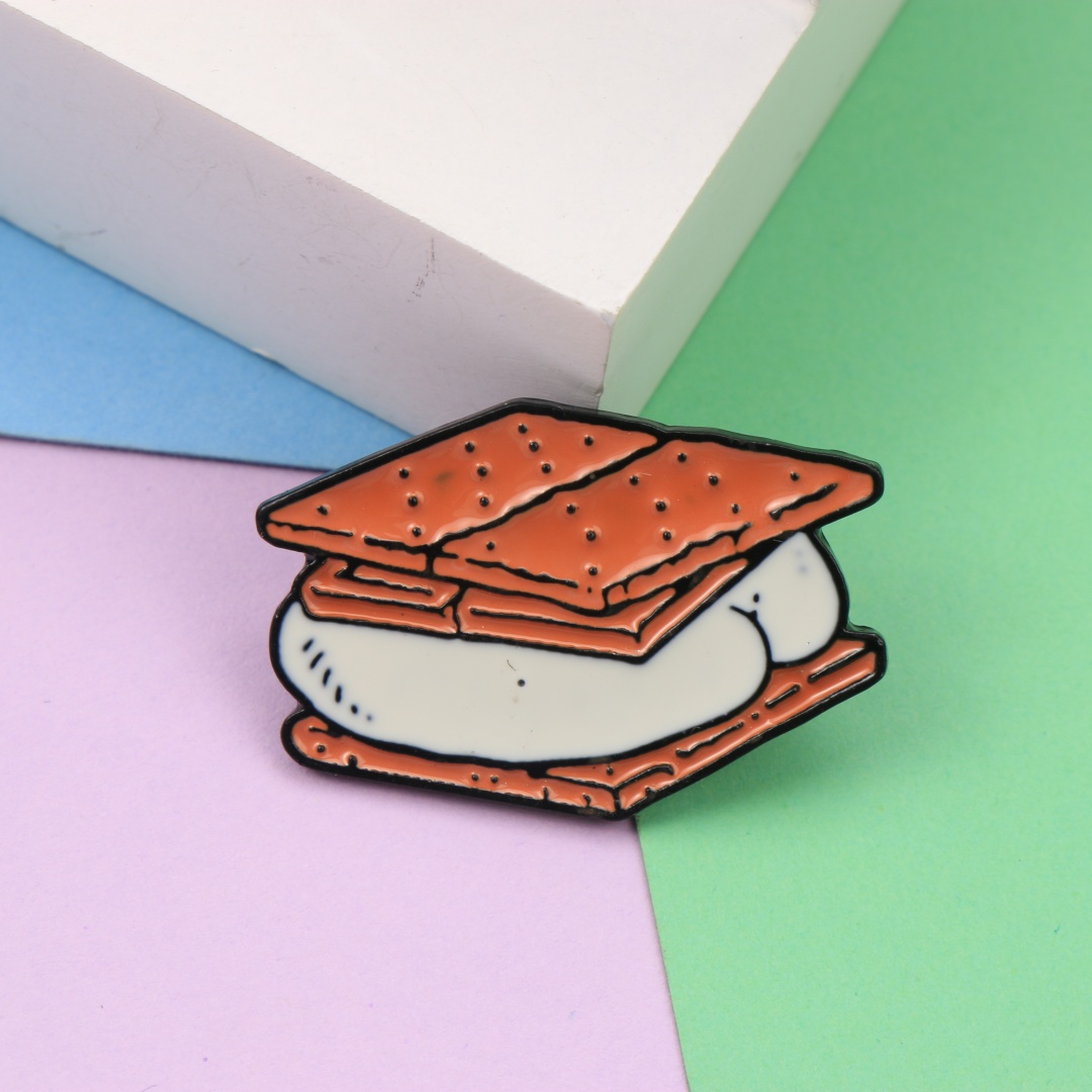 Zinc Food Snacks - Broche en émail en métal, motif