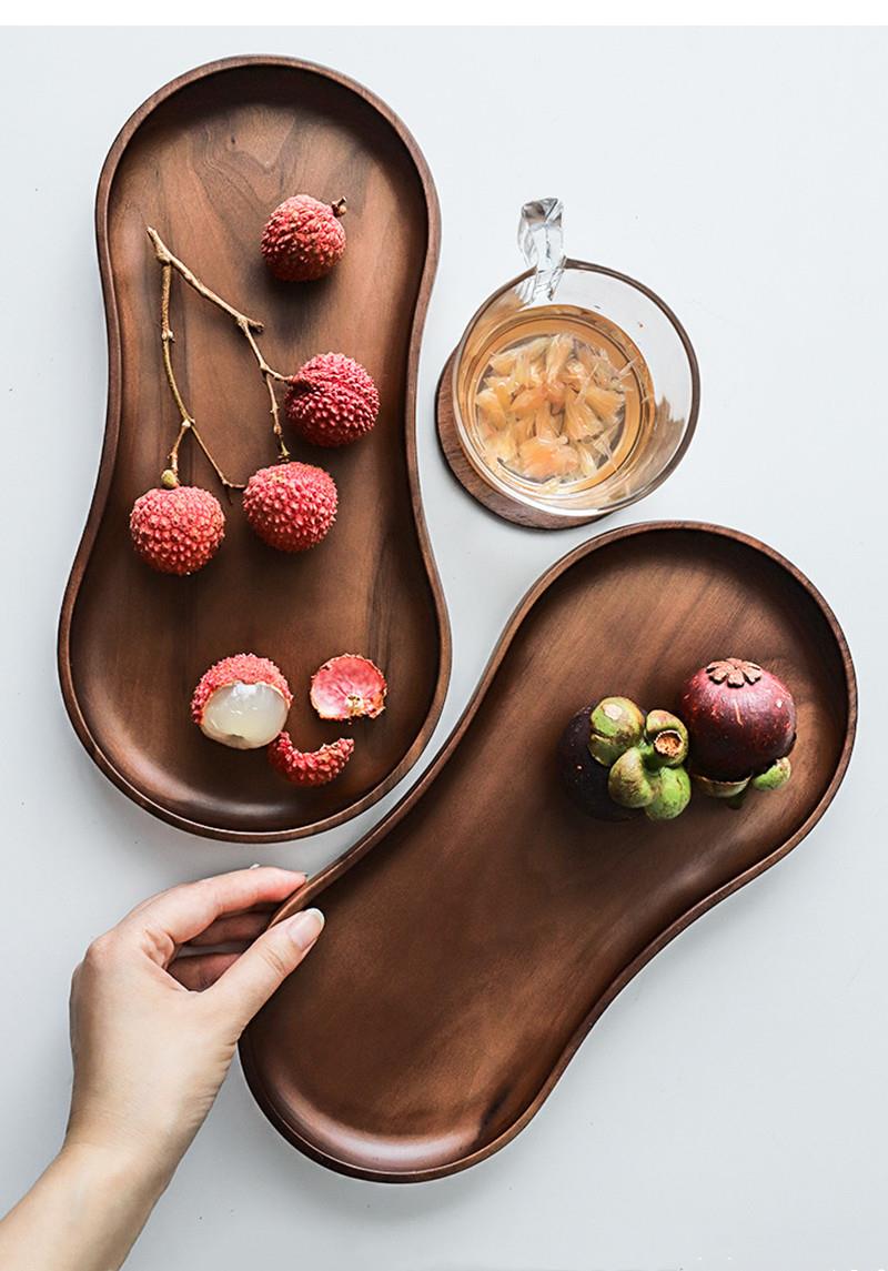 Food Snacks In Japan - Plateau en bois massif pur noyer