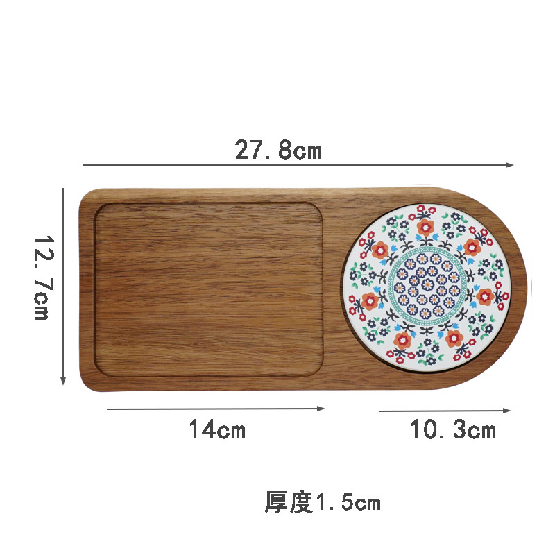 Plateau à thé en bois d'acacia - Food Snacks In Japan avis et prix