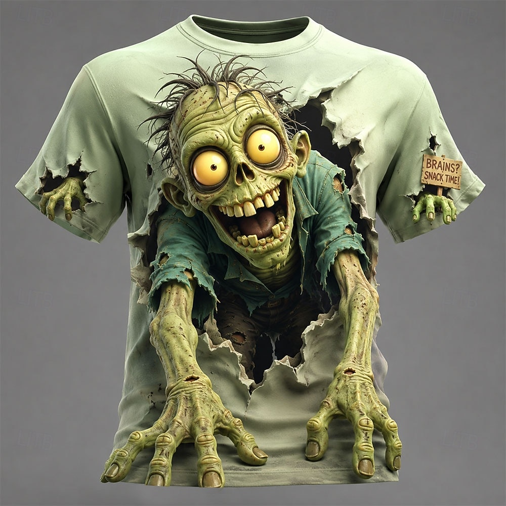 T-shirt à col rond imprimé en  - Zombie Snacks avis et prix