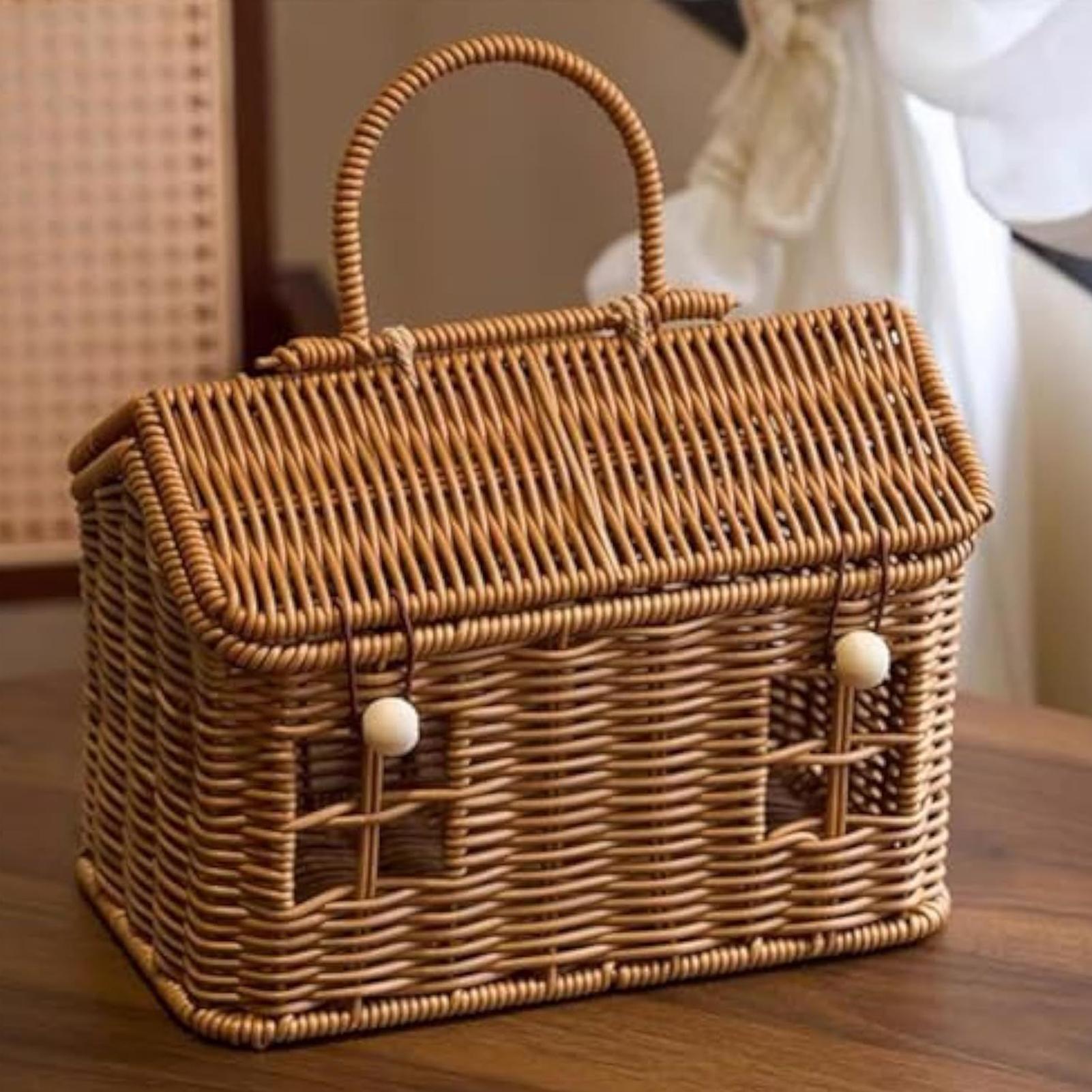 Panier en rotin Vintage en for - Food Snacks With Fiber avis et prix