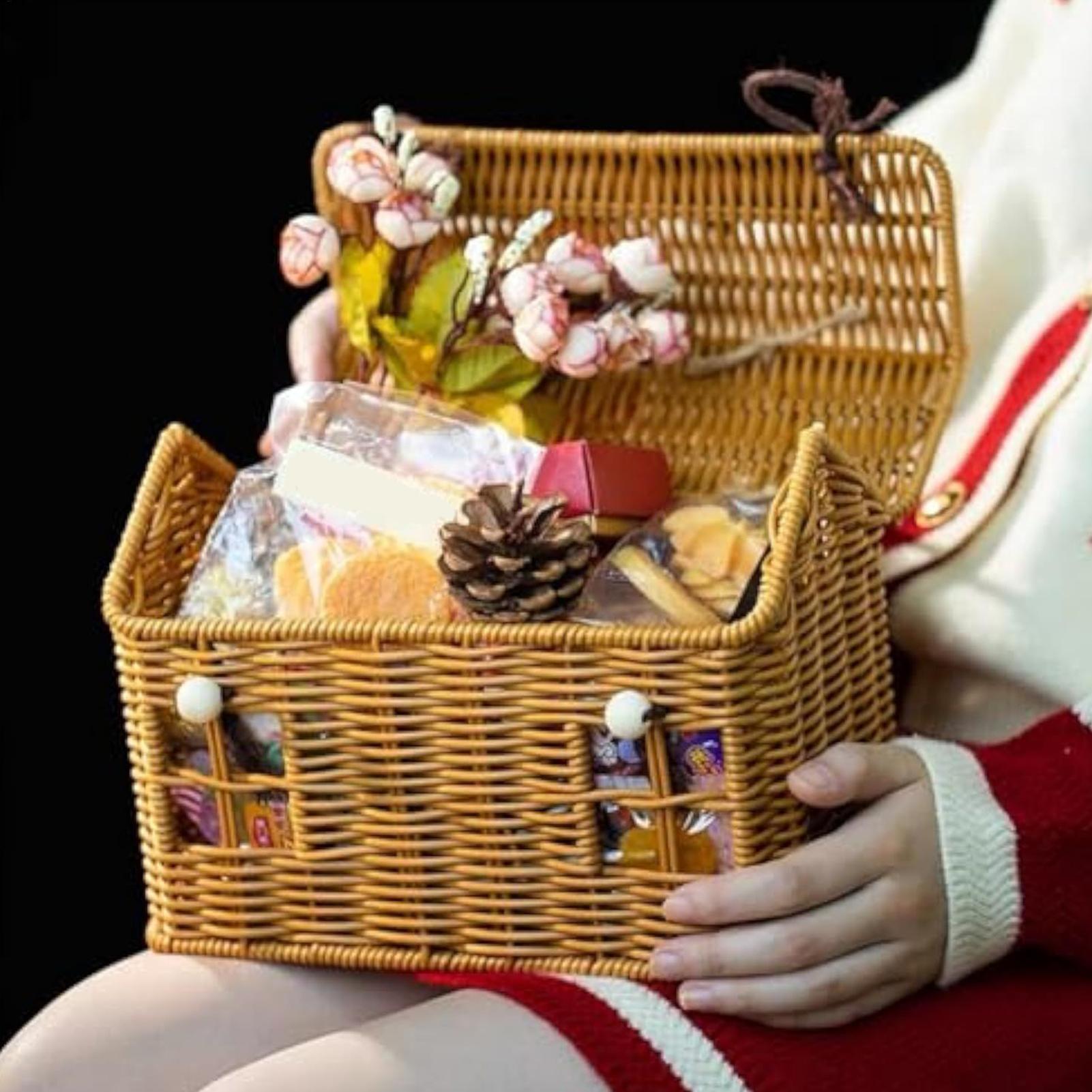 Panier en rotin Vintage en for - Food Snacks With Fiber avis et prix